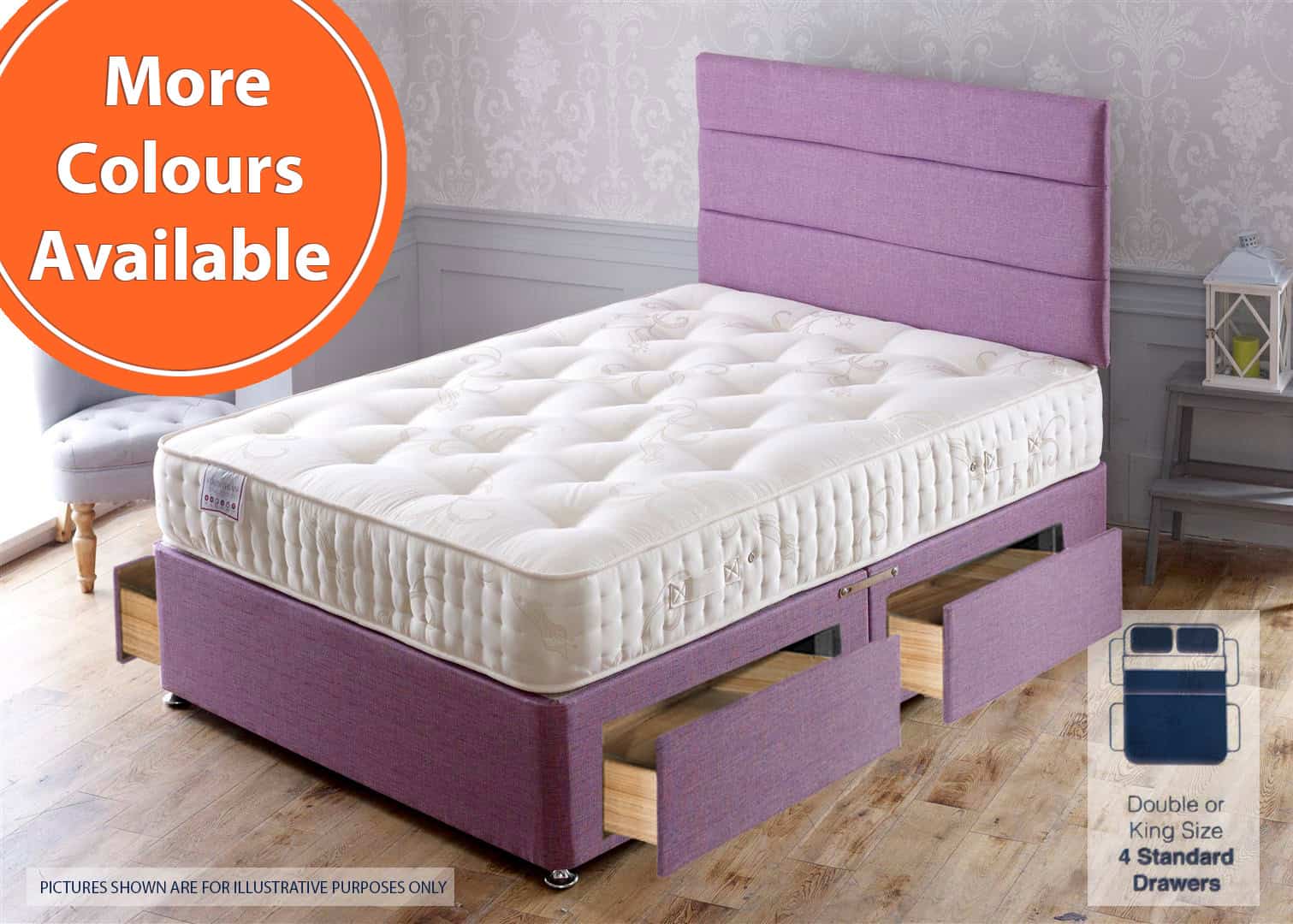 Apollo 4ft Korinthian 4 Drawer Bed | Buy Online | Beds.ie