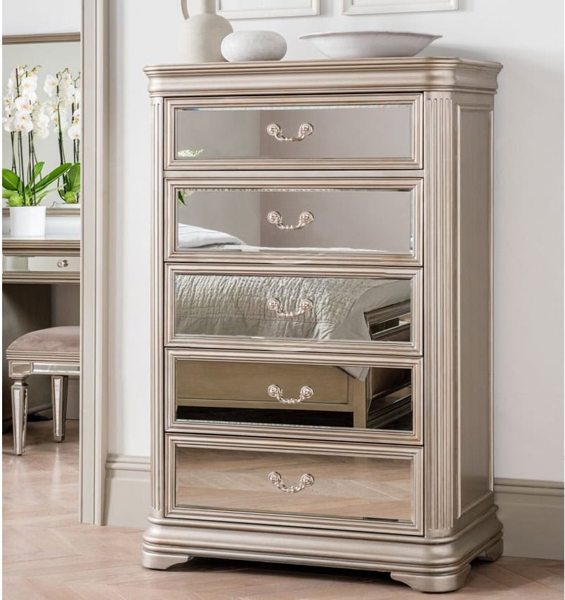 Jessica Tall Chest - Taupe | Buy Online | Beds.ie