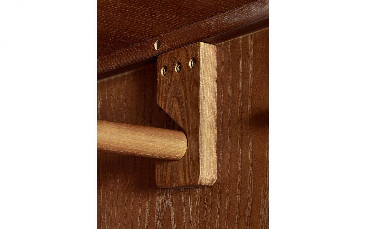 Lowell 2 Door 1 Drawer Wardrobe - Cherry Wood - Image 6