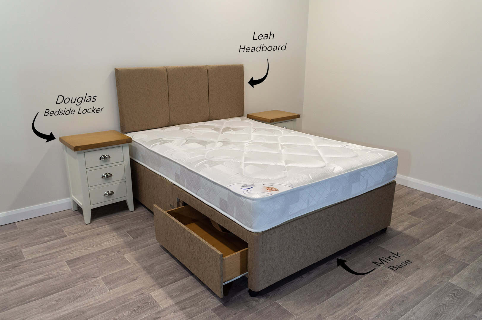 4ft6 Bronze Dream Mattress with 2 FREE Drawers Base & Headboard - Image 3