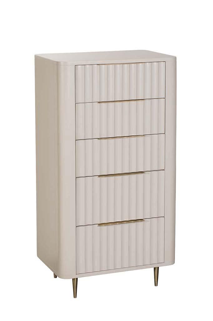 Baker Furniture Lily 5 Drawer Tall Chest - Off-White | Buy Online | Beds.ie