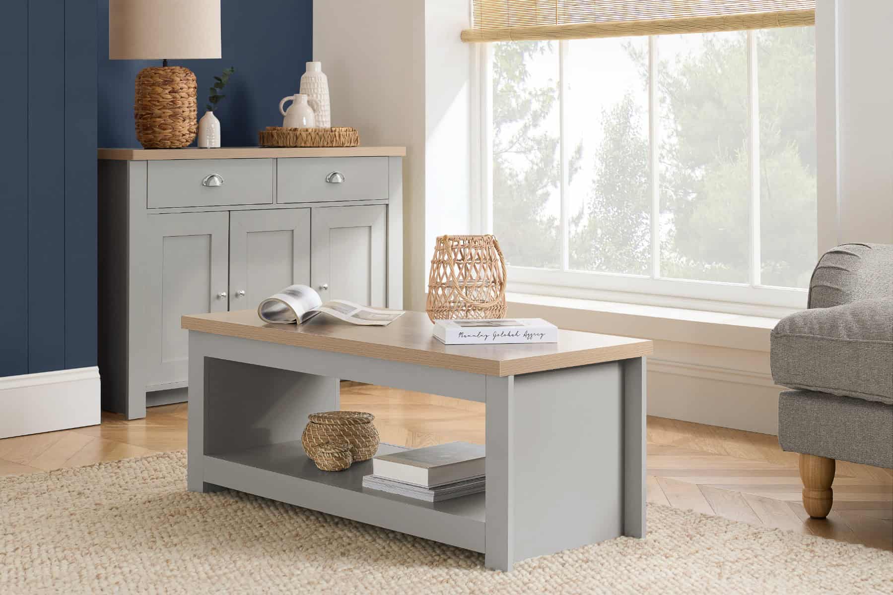 Highgate Coffee Table - Grey & Oak | Buy Online | Beds.ie