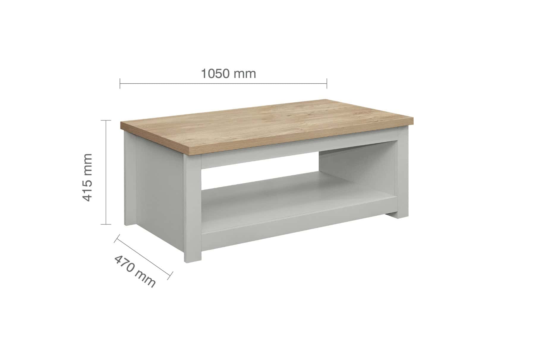 Highgate Coffee Table - Grey & Oak - Image 6