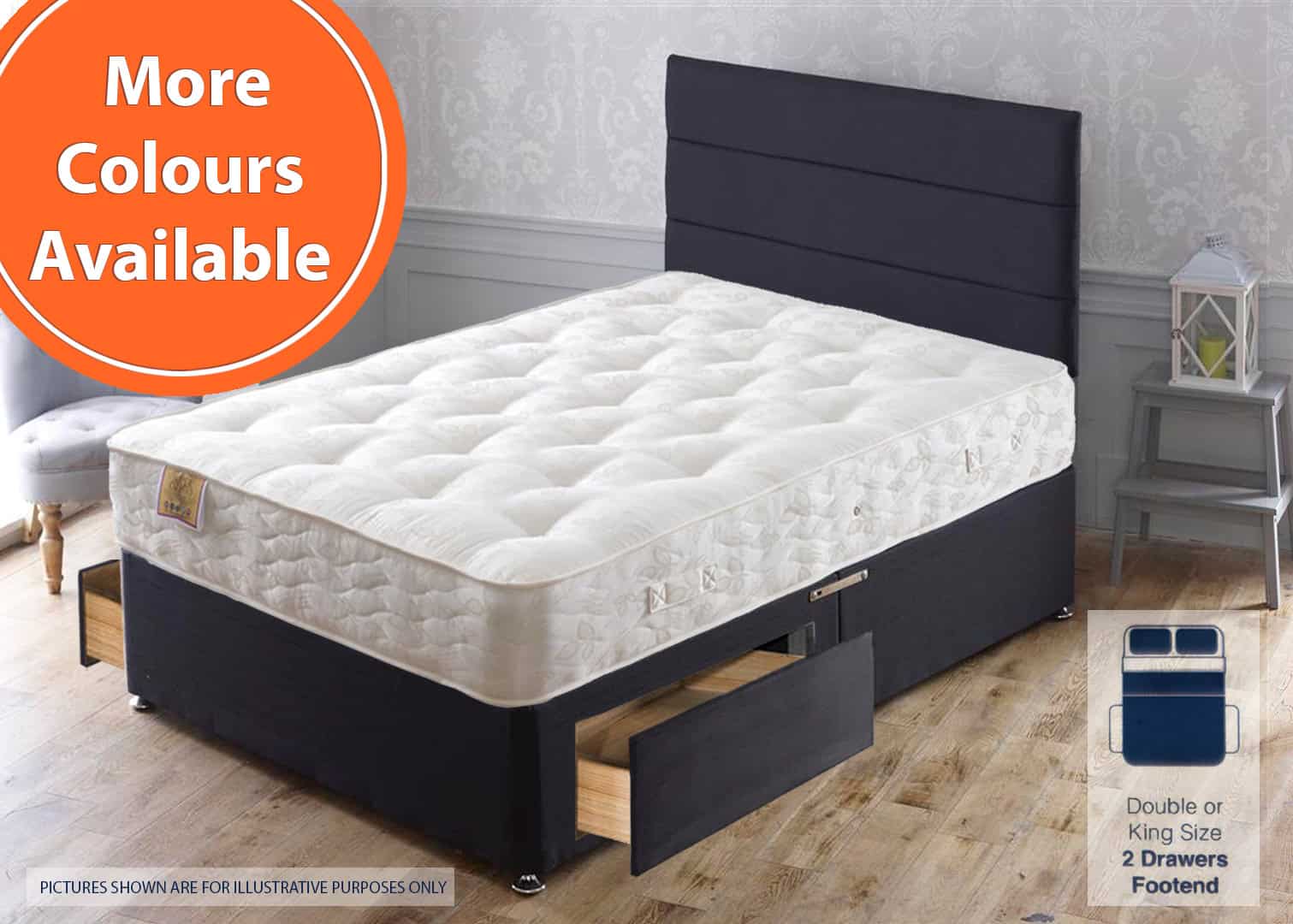 Apollo 5ft Super Ortho 2 Drawer Bed | Buy Online | Beds.ie