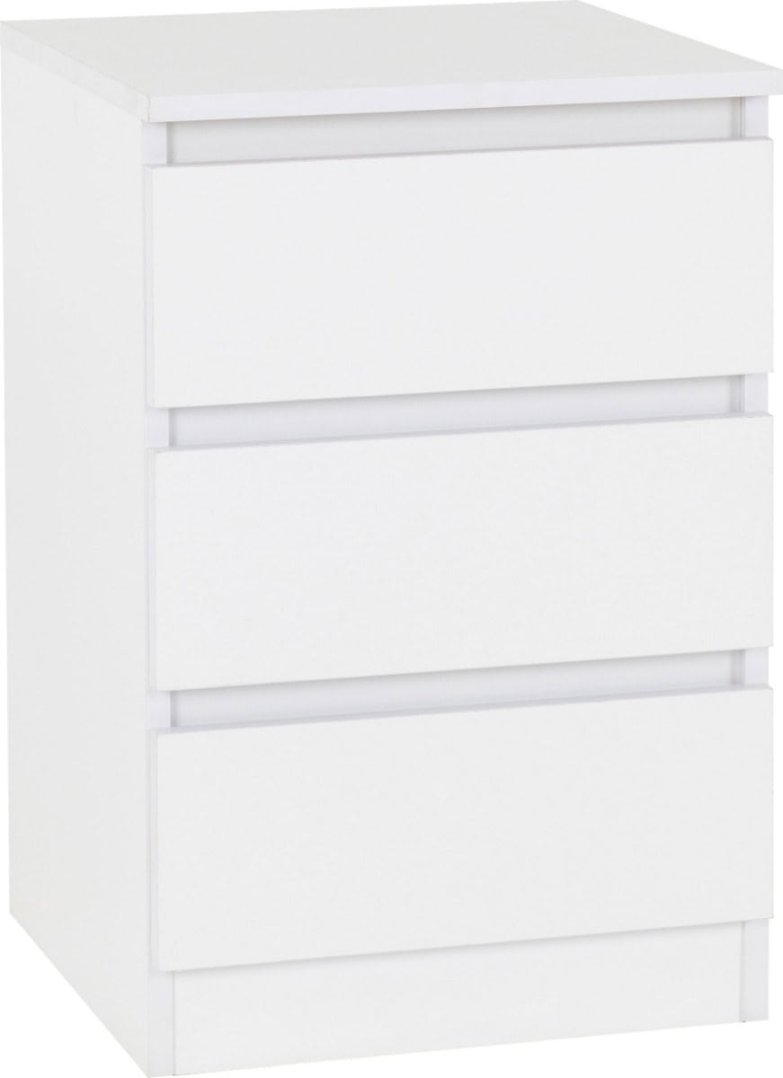 Malvern 3 Drawer Bedside - White | Buy Online | Beds.ie