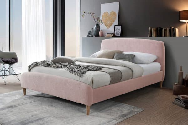 4ft6 Otley Teddy Bear Fabric Bed - Blush | Buy Online | Beds.ie