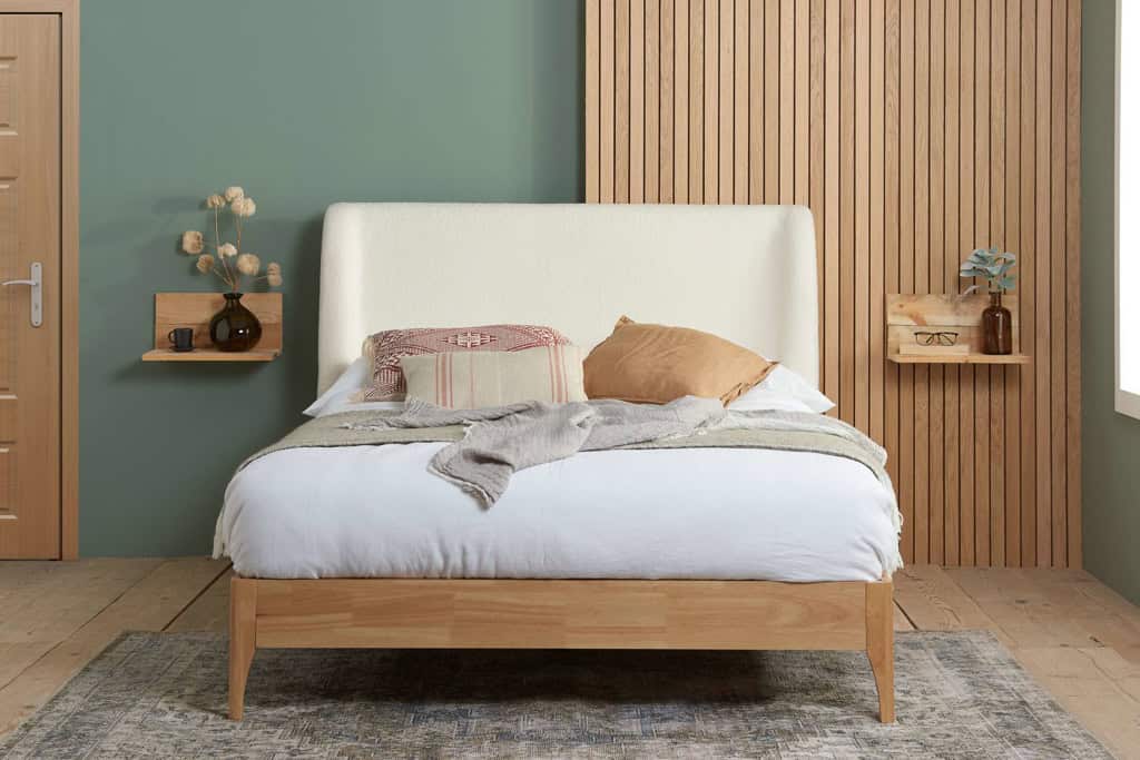 5ft Halfden Fabric Bedframe - White - Image 2