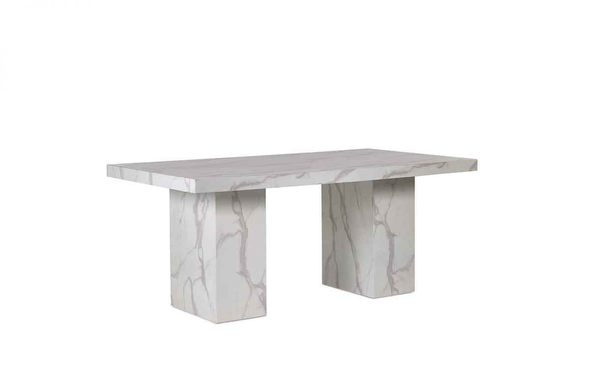 Romanus Dining Table - White Marble Effect - Image 2