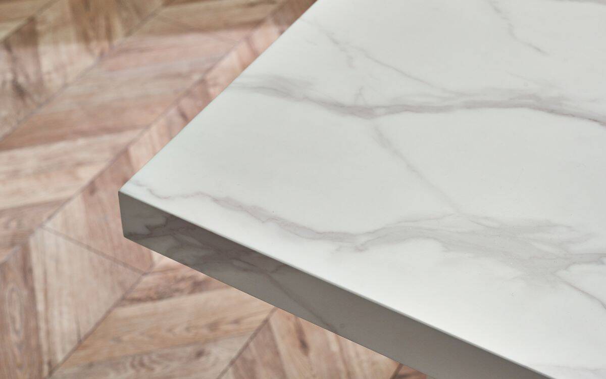 Romanus Dining Table - White Marble Effect - Image 6