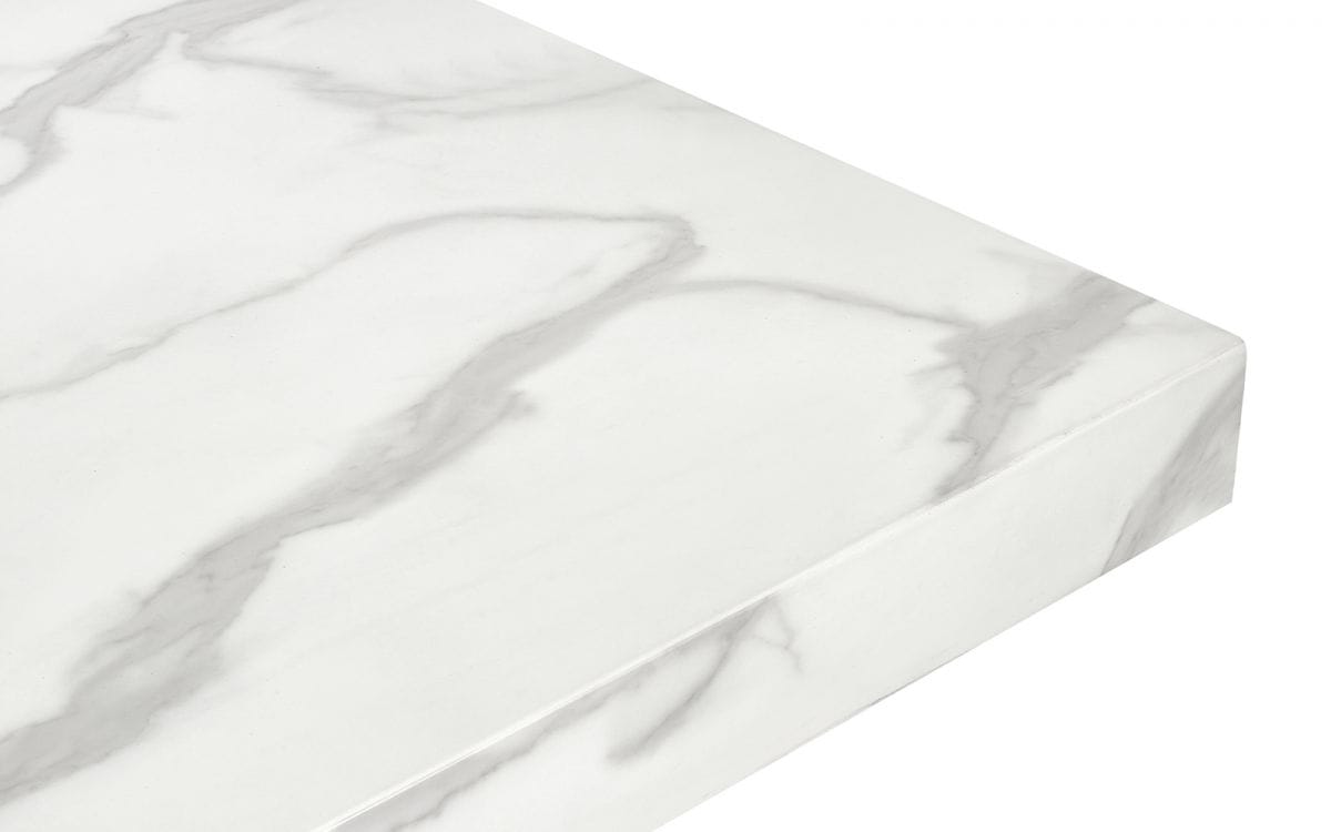 Romanus Dining Table - White Marble Effect - Image 7