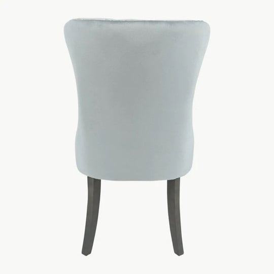 Kacey Chair with Antique Leg - Grey Velvet (Set of 2) - Image 6