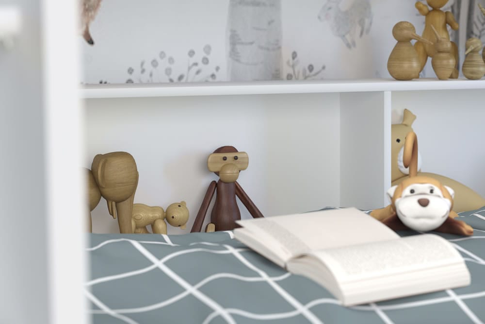 Parisot White Tam Tam Bunk Bed with White/Oak Shelves - Image 5