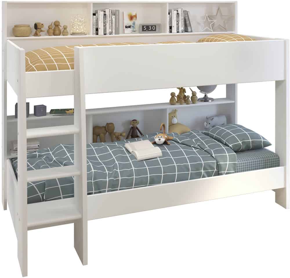 Parisot White Tam Tam Bunk Bed with White/Oak Shelves - Image 9