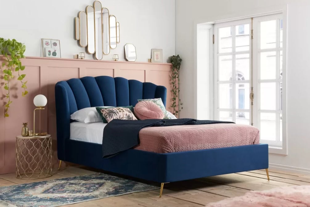 4ft6 Lottie Ottoman Bedframe - Midnight Blue - Image 2