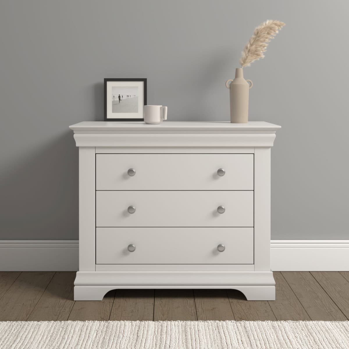Bordeaux 3 Drawer Chest - Ivory - Image 4