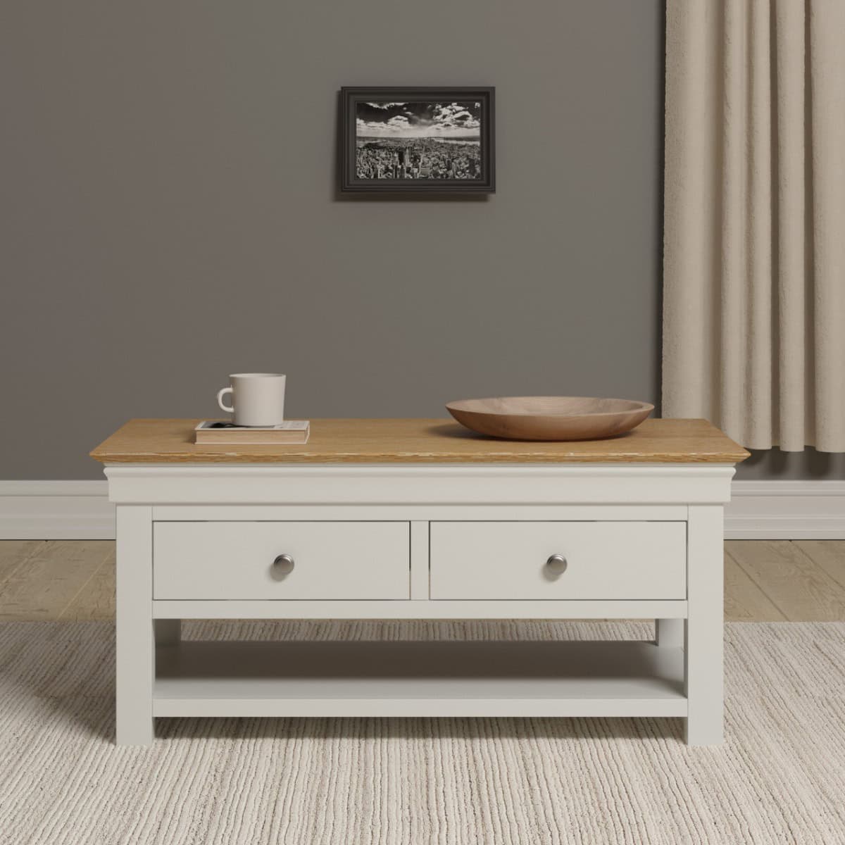Bordeaux 2 Drawer Coffee Table - Ivory - Image 3