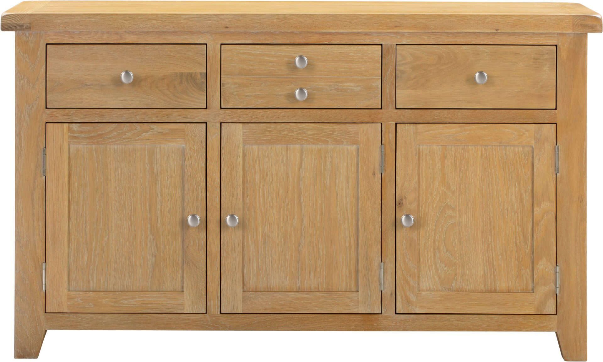 Windsor 3 Door 3 Drawer Sideboard - Natural Oak - Image 2