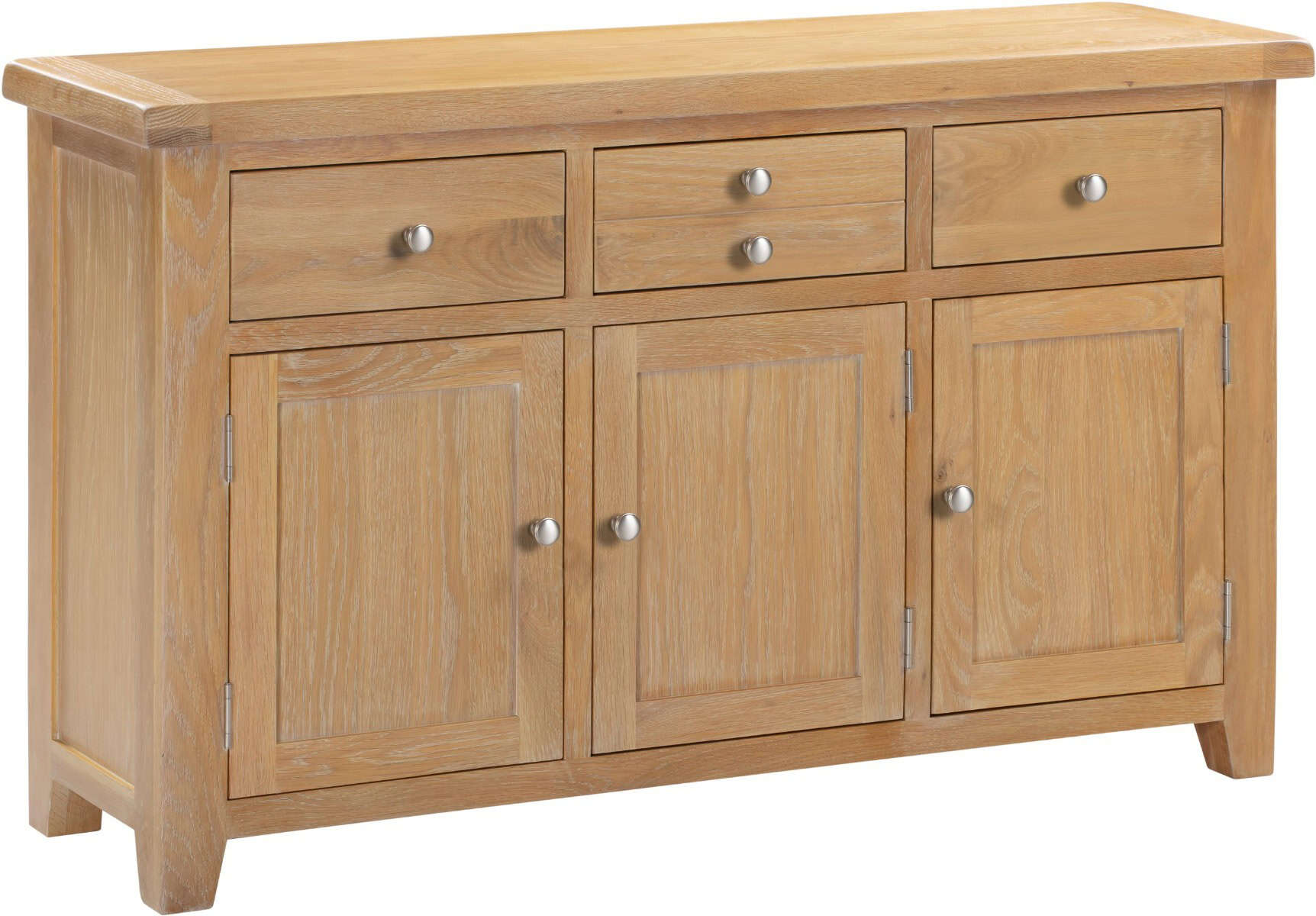 Windsor 3 Door 3 Drawer Sideboard - Natural Oak - Image 3