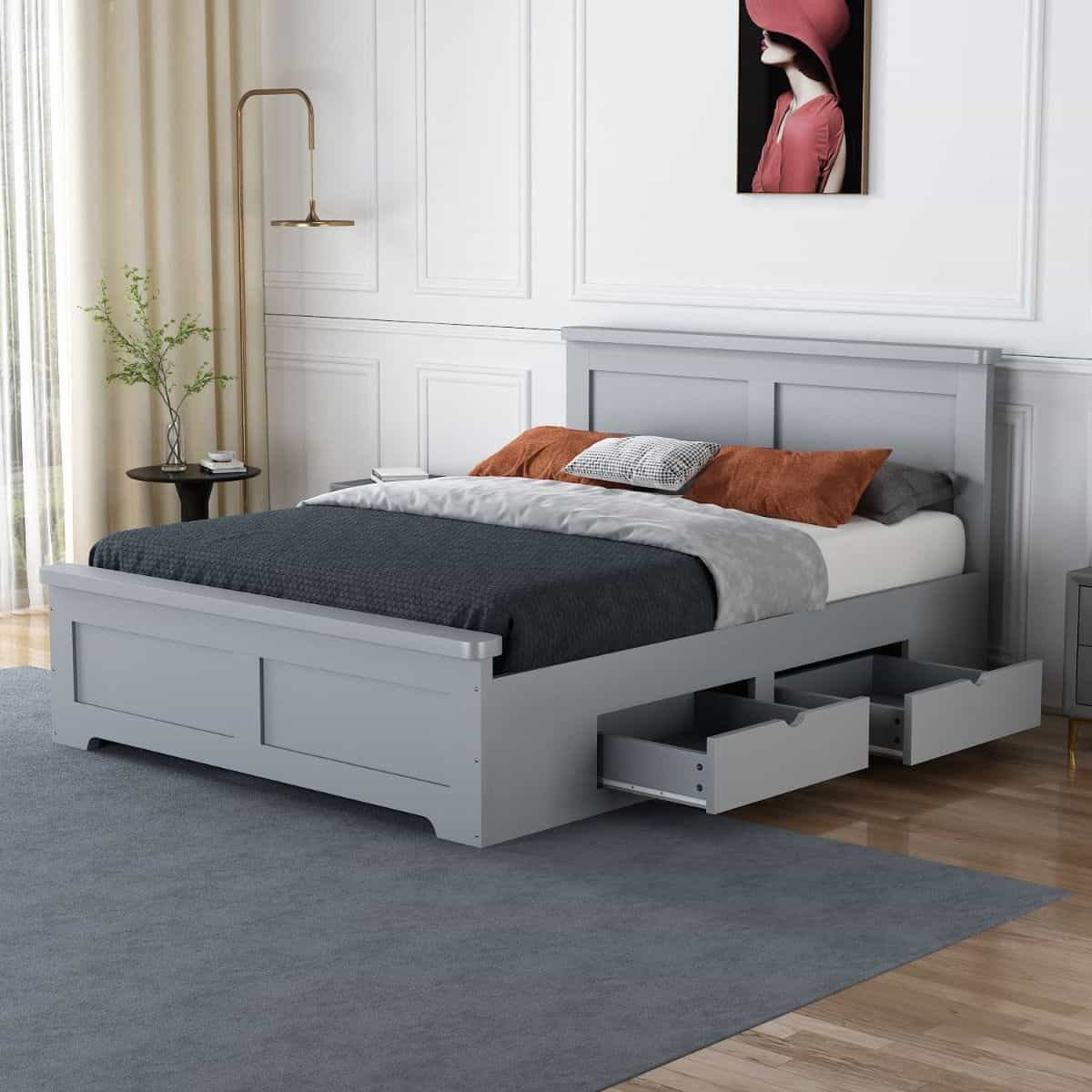 Flintshire 5ft Conway 4 Drawer Bedframe - Grey | Buy Online | Beds.ie