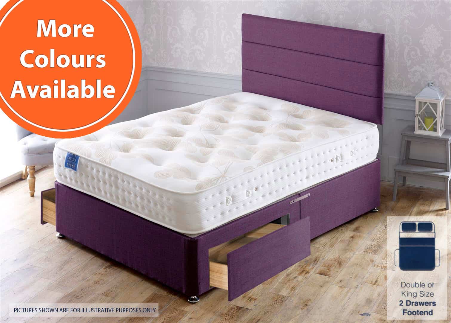 Apollo 4ft6 Chelsea 2 Drawer Bed | Buy Online | Beds.ie
