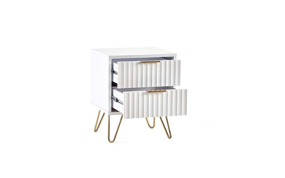 Murphy 2 Drawer Bedside - Matte White - Image 2