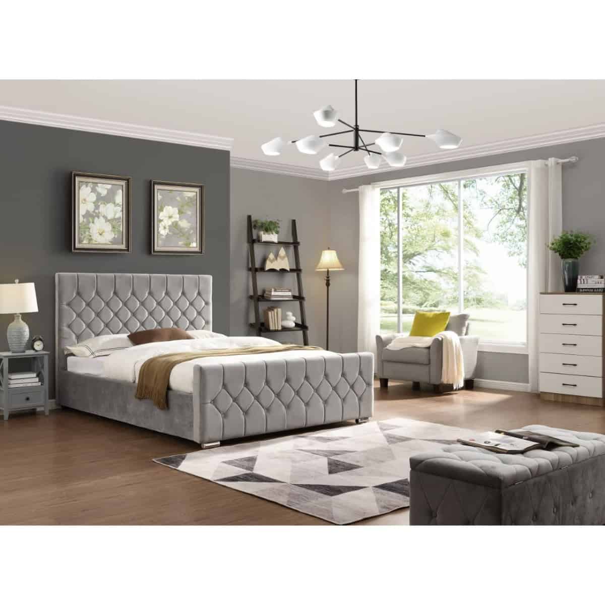 Galway 5ft Bedframe - Silver - Image 2