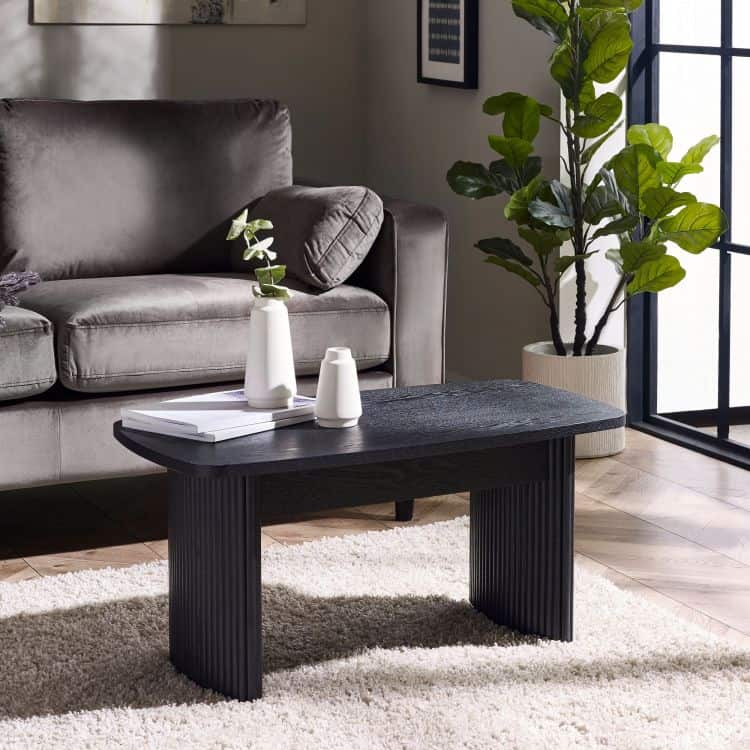 Louanne Fluted Compact Coffee Table - Black | Buy Online | Beds.ie