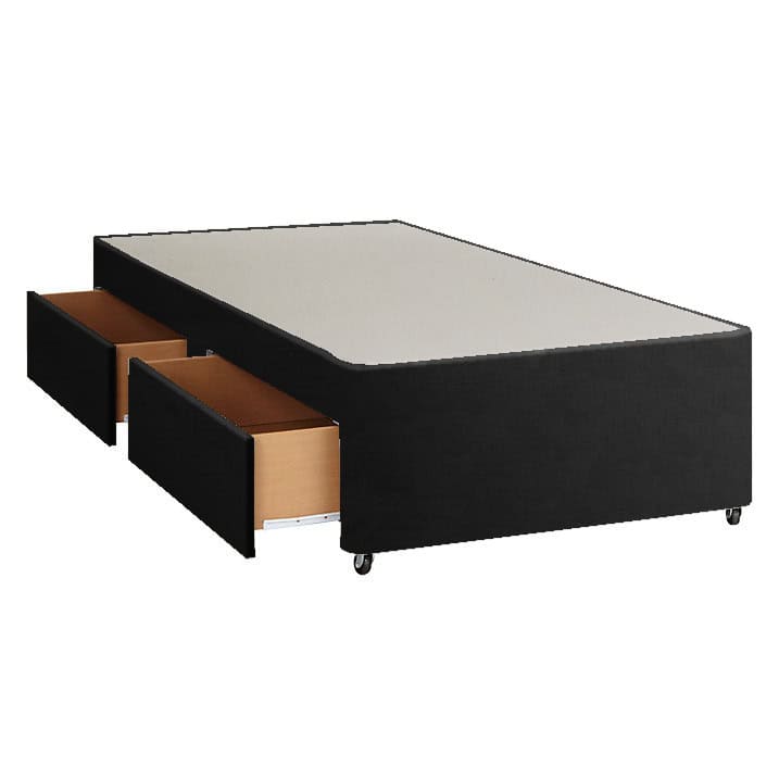Apollo 3ft Azzure Black 2 Drawer Divan Base | Buy Online | Beds.ie