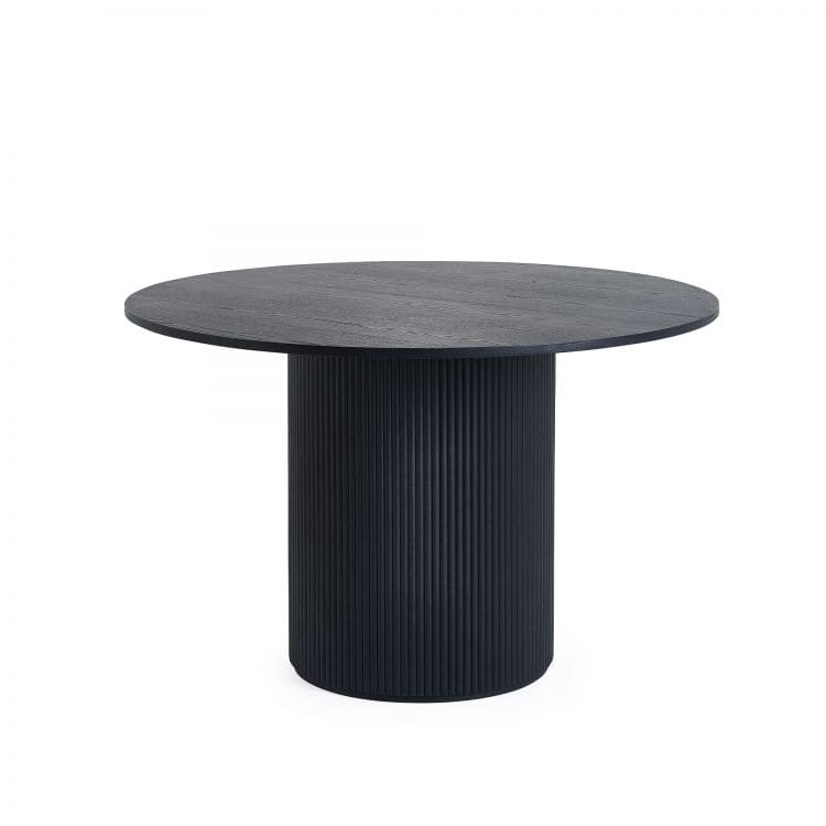Louanne Fluted Round Dining Table - Black - Image 2