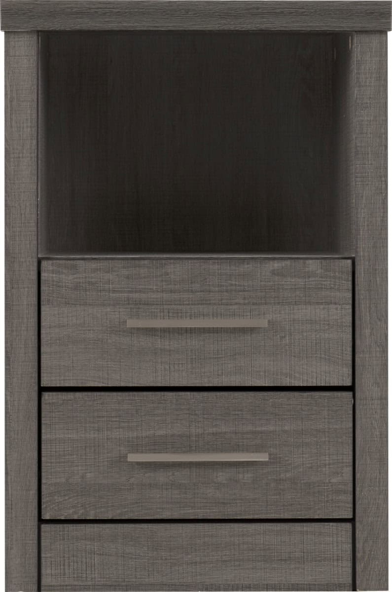 Lisbon 2 Drawer Bedside - Black Wood Grain - Image 3