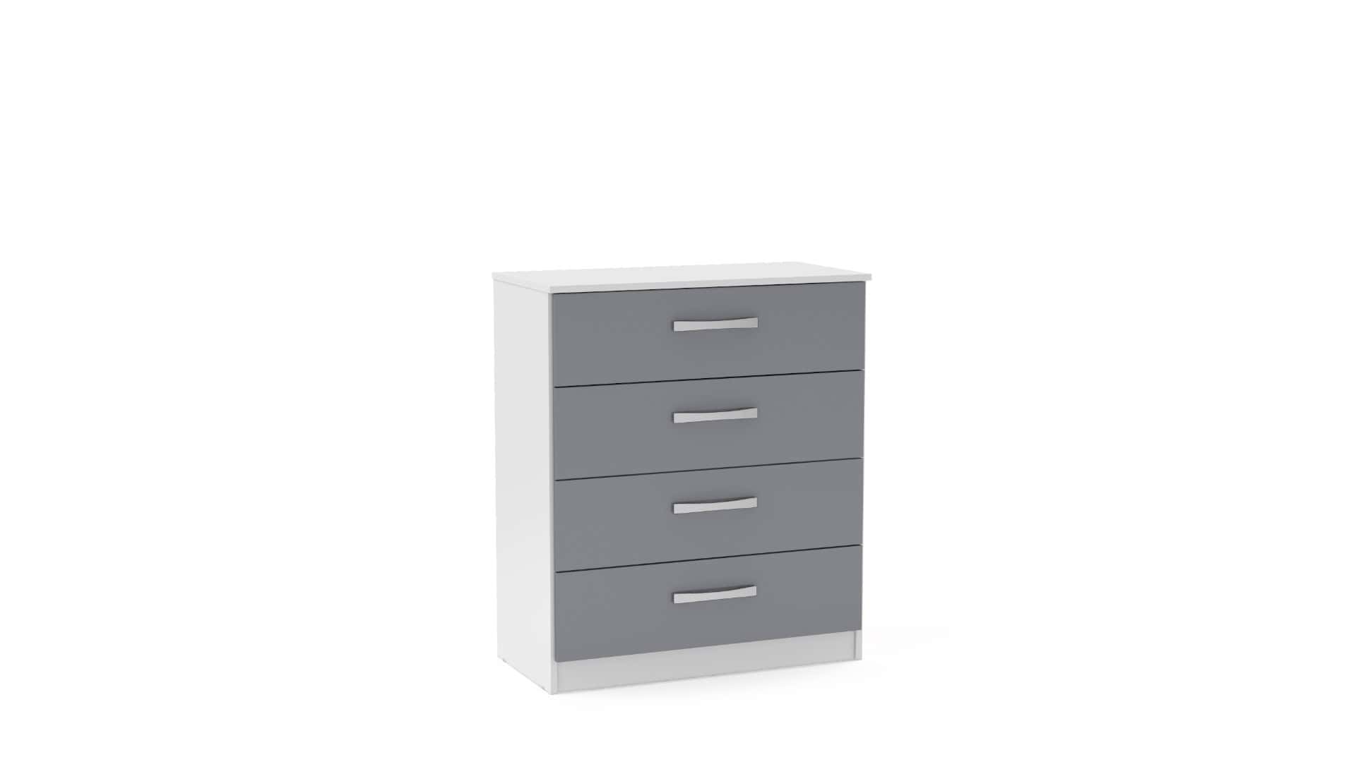 Lynx 4 Drawer Chest - White & Grey | Buy Online | Beds.ie