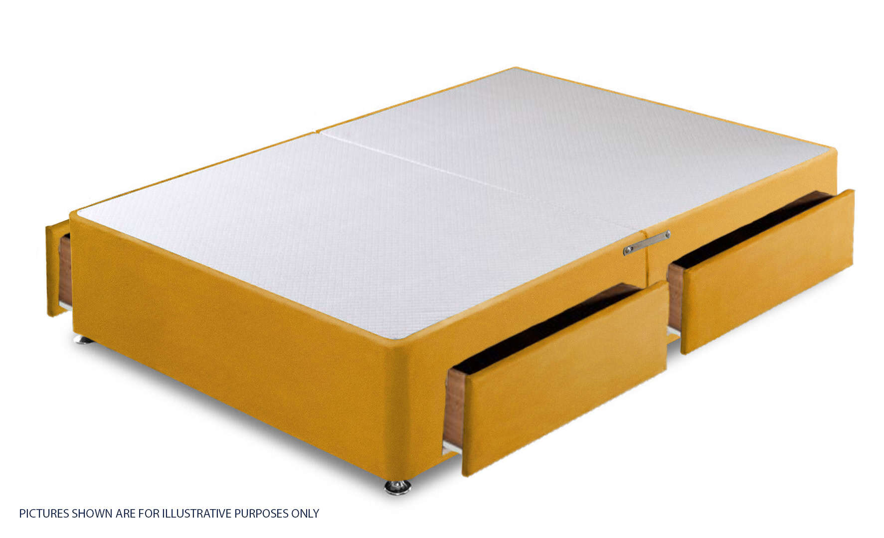 Apollo 4ft Velvet Gold 4 Drawer Divan Base | Buy Online | Beds.ie