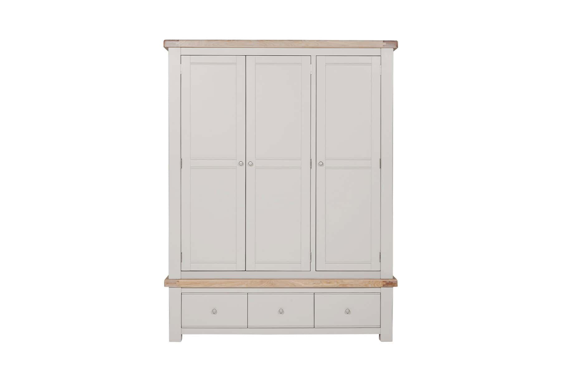 Doune Three Door Wardrobe - Taupe - Image 2