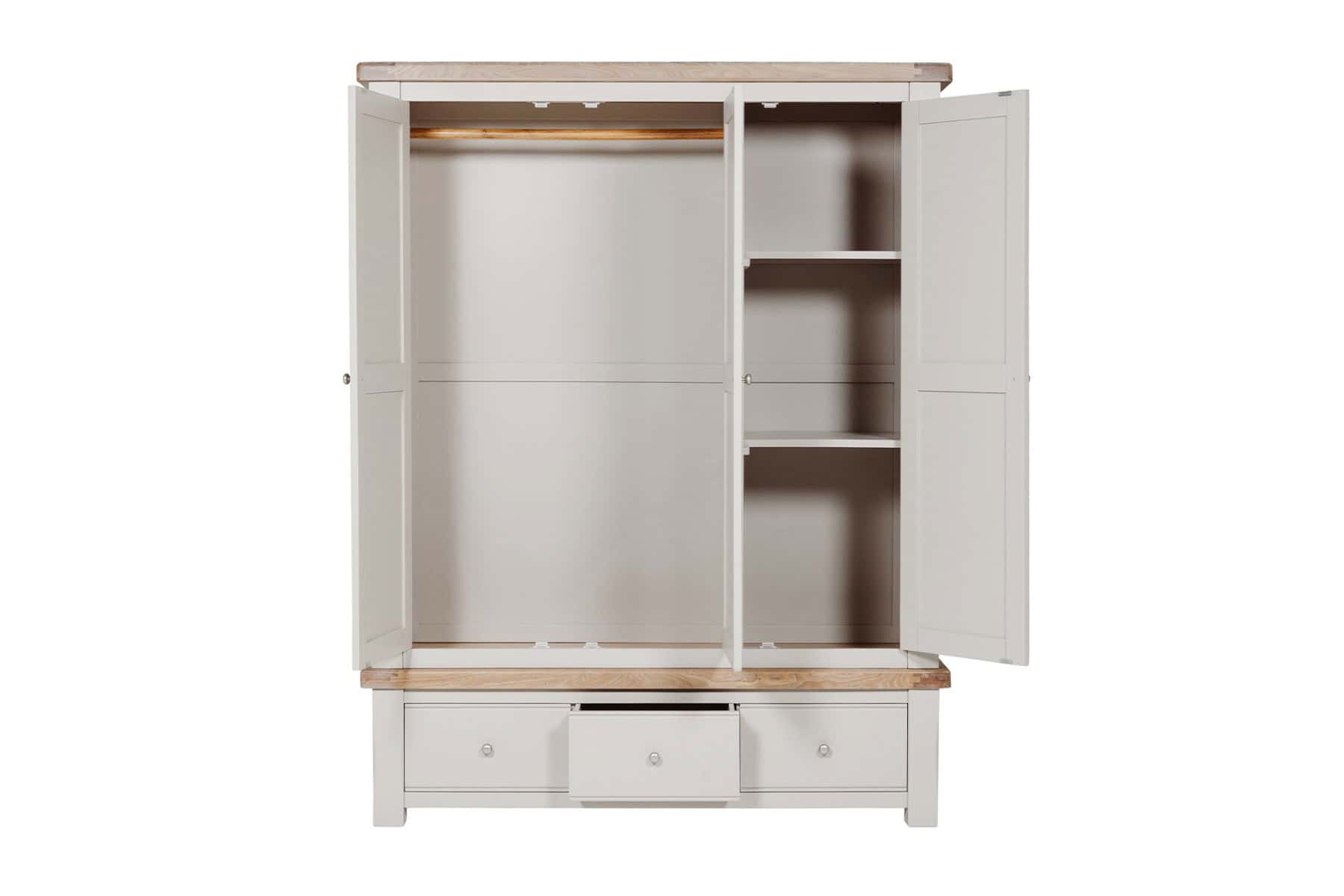 Doune Three Door Wardrobe - Taupe - Image 4