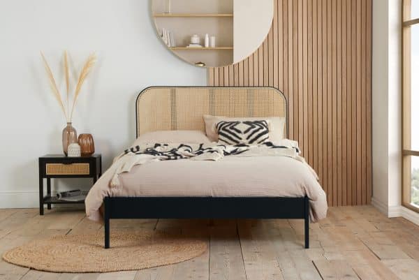 4ft6 Margot Rattan Bed - Black - Image 2