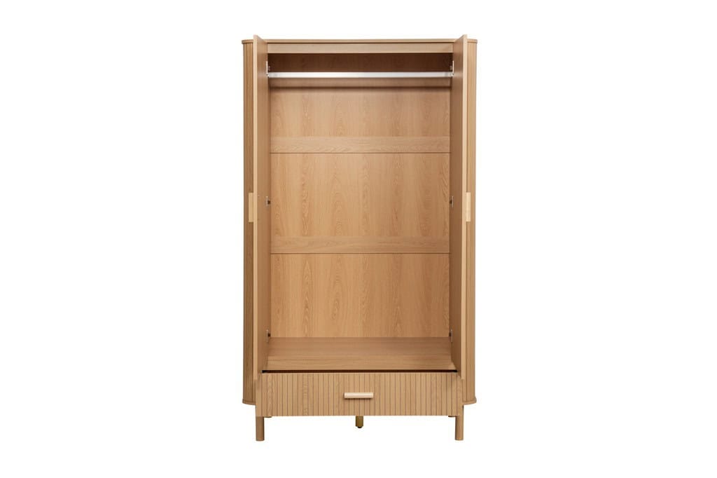 Axel 2 Door 1 Drawer Wardrobe - Oak - Image 3