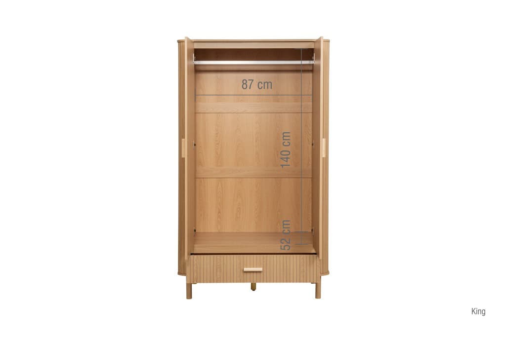Axel 2 Door 1 Drawer Wardrobe - Oak - Image 11