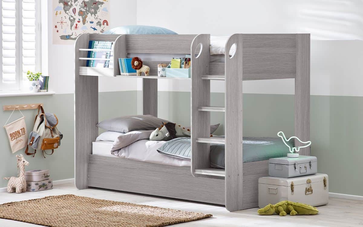 Montu Bunk Bed & Underbed - Grey Oak | Buy Online | Beds.ie