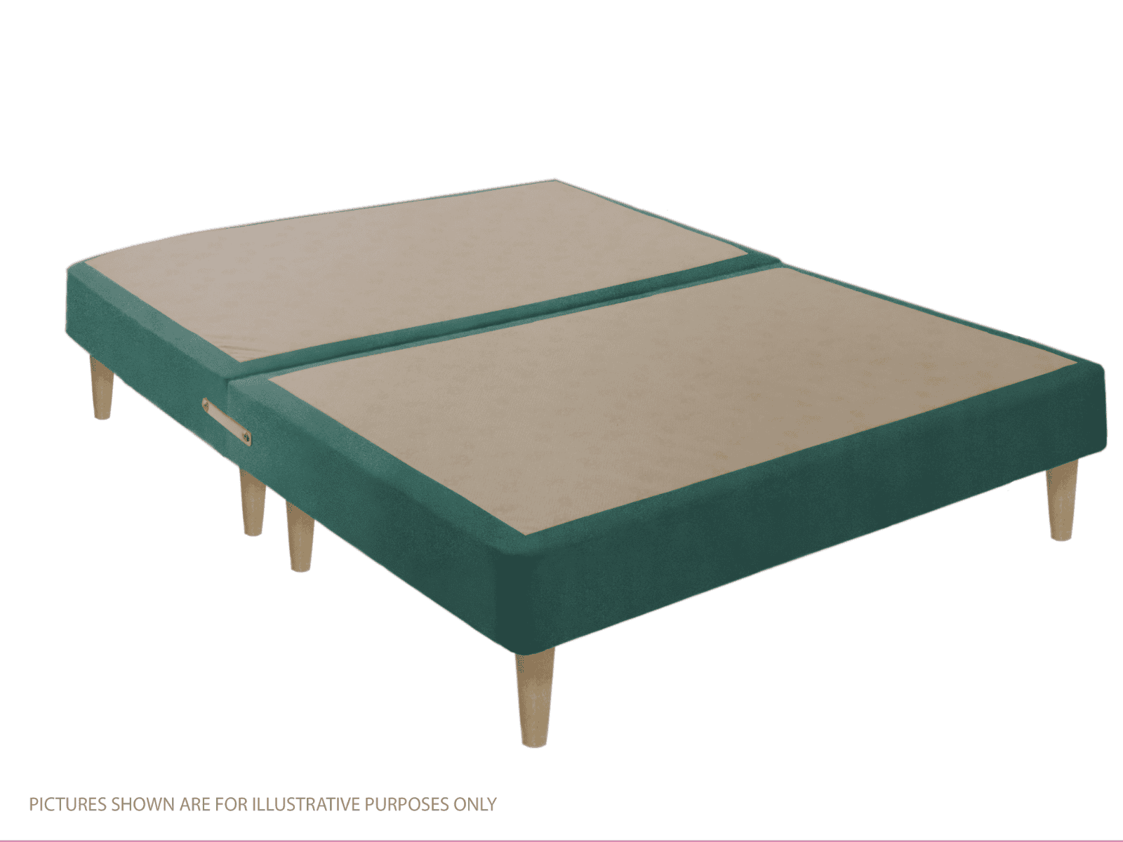 Apollo 5ft Velvet Turquoise Shallow Divan Base on Legs | Buy Online | Beds.ie