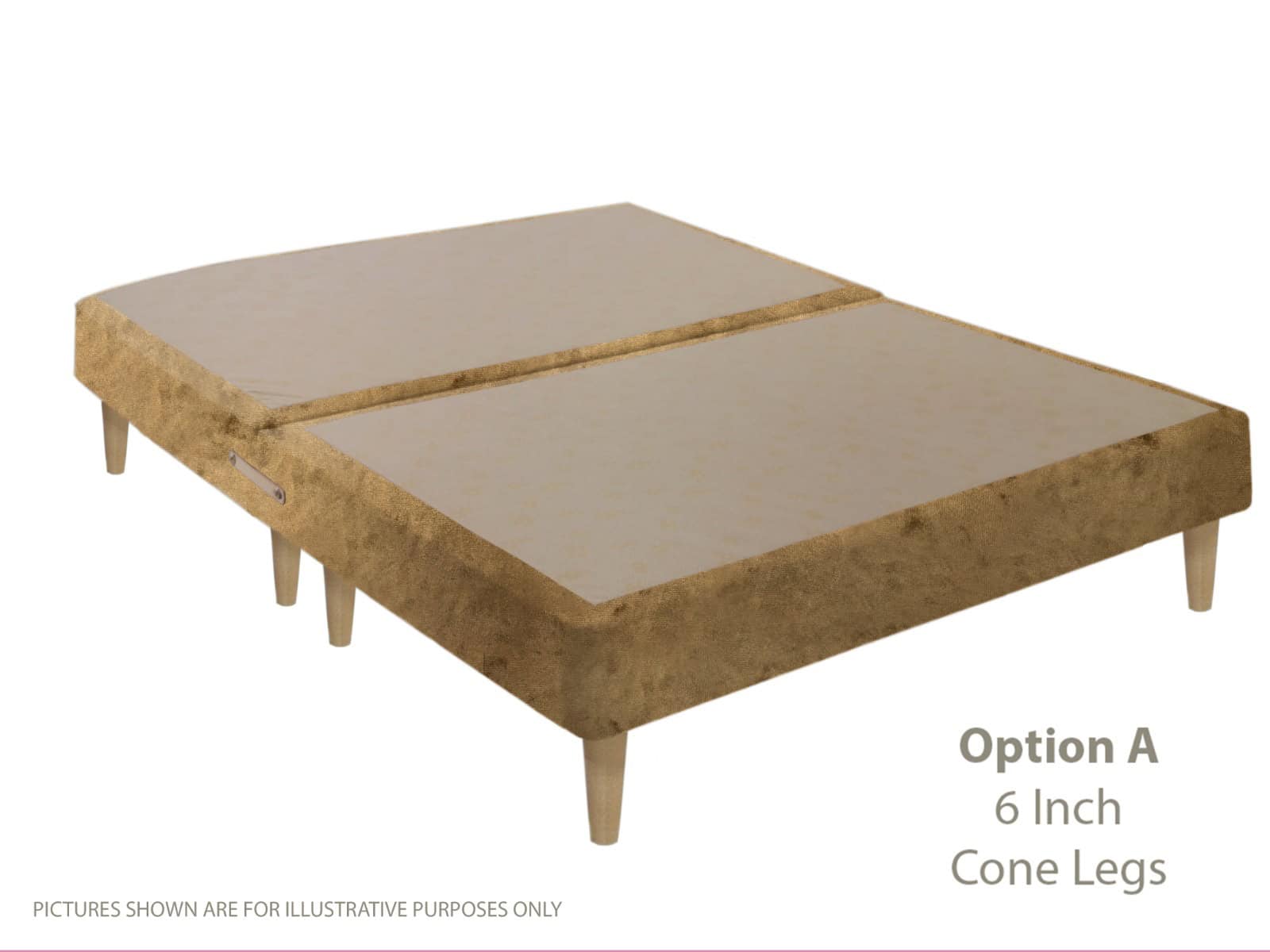 Apollo 5ft Glitz Sahara Shallow Divan Base on Legs | Buy Online | Beds.ie