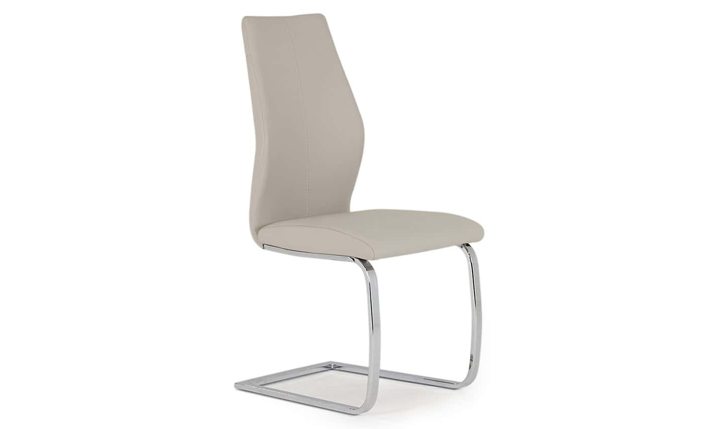 Elis Dining Chair (Pair) - Chrome Leg Taupe | Buy Online | Beds.ie