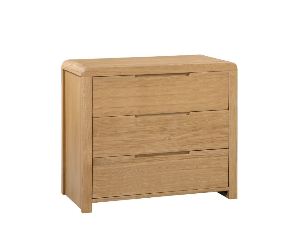 Contour 3 Drawer Chest - Waxed Oak | Buy Online | Beds.ie