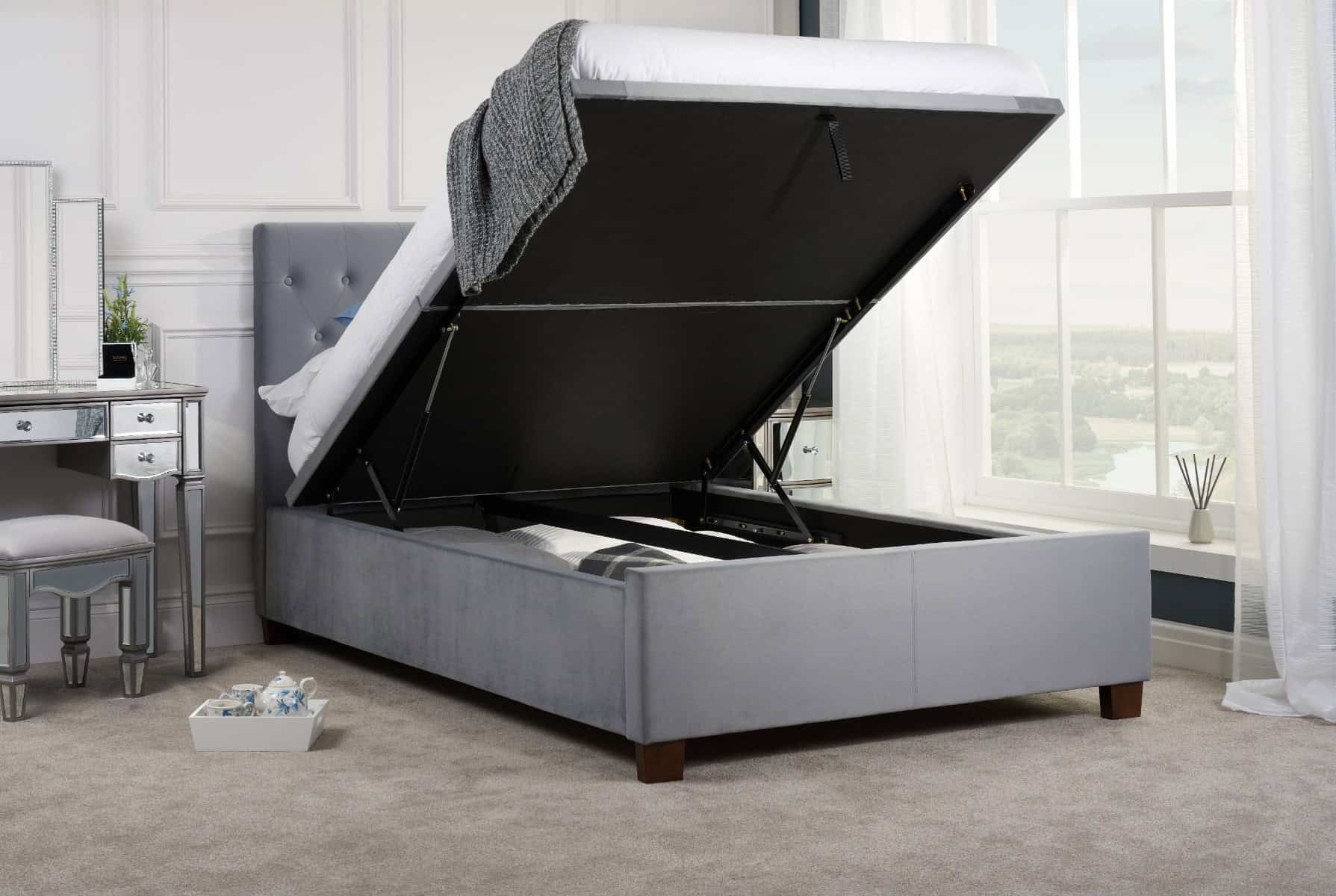 5ft Cologne Ottoman - Grey | Buy Online | Beds.ie