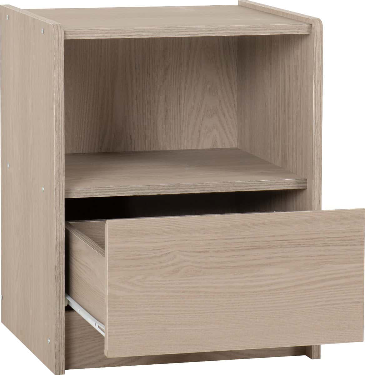 Paris 1 Drawer Bedside - Smoked Ash | Buy Online | Beds.ie