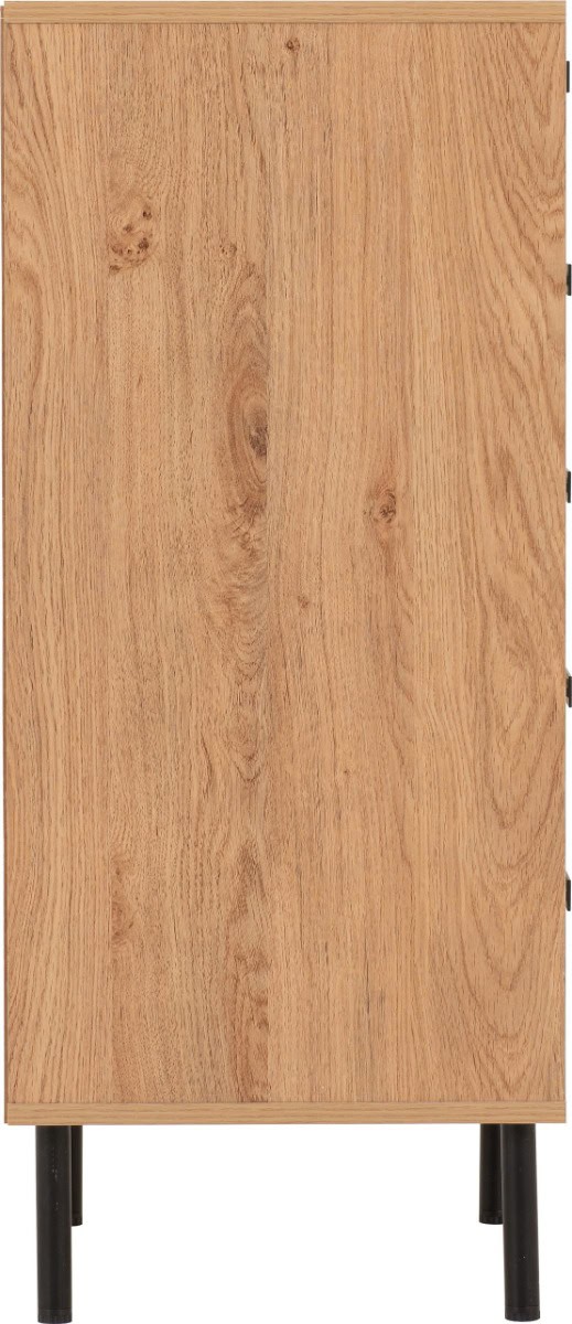 Leon 5 Drawer Narrow Chest - Medium Oak Effect - Image 5