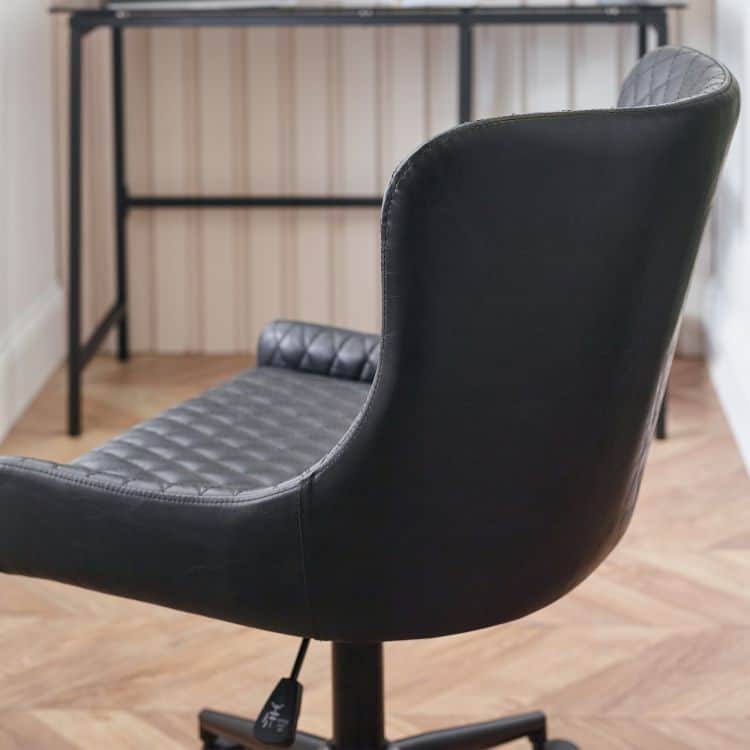 Watson Office Chair - Black Faux Leather - Image 5