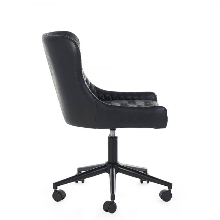 Watson Office Chair - Black Faux Leather - Image 10