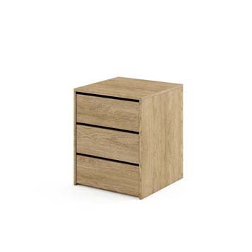 Sliderobe 3 Drawer Bedside - Oak Shetland | Buy Online | Beds.ie