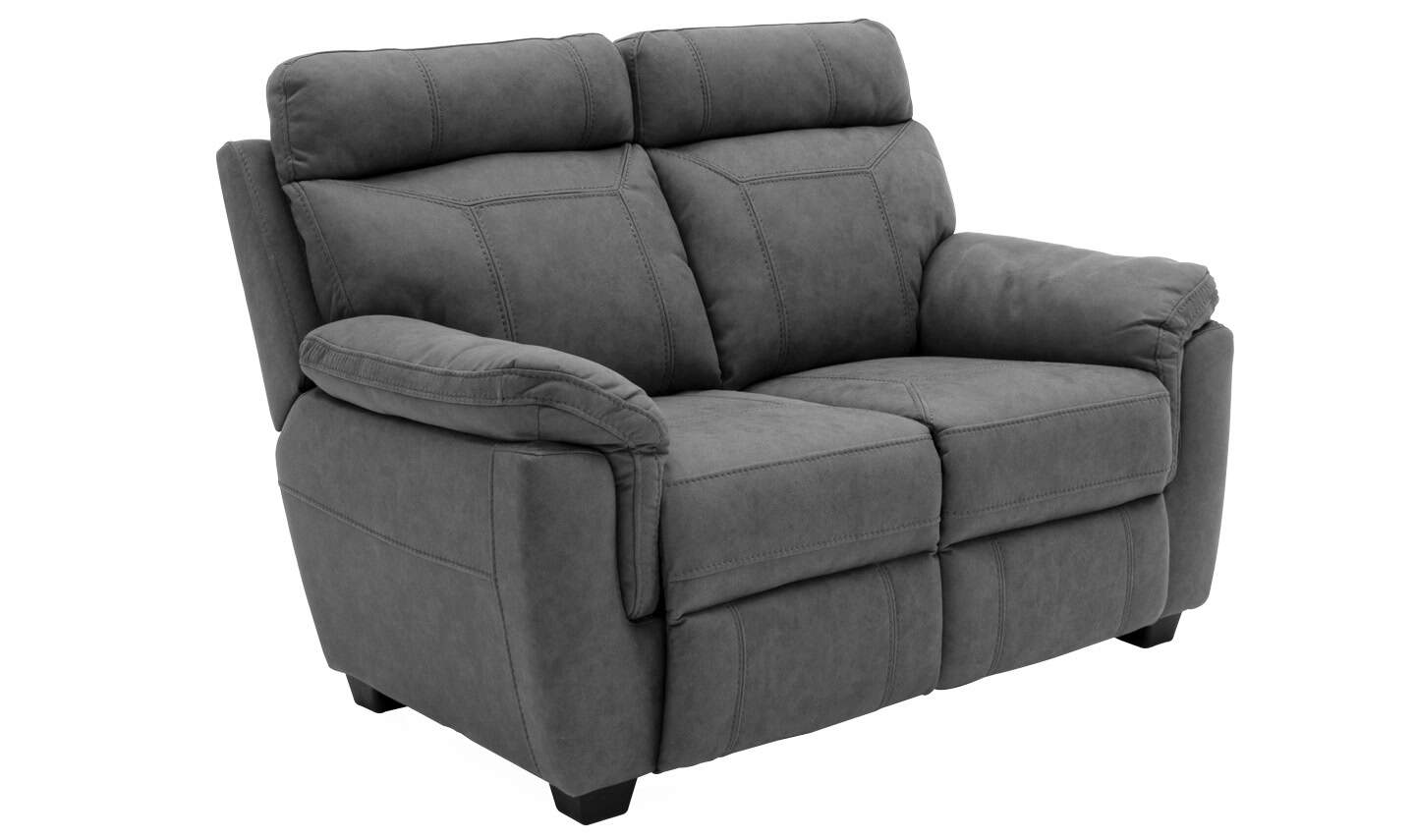 Baxter 2 Seater Sofa - Grey Leather Fabric | Buy Online | Beds.ie