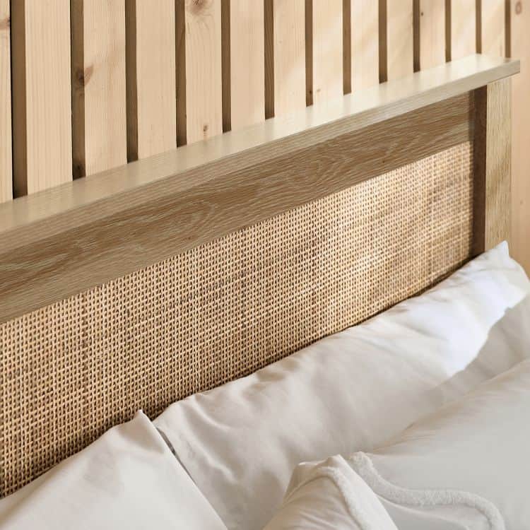 Corbridge 5ft Rattan Ottoman Bedframe - Oak - Image 2